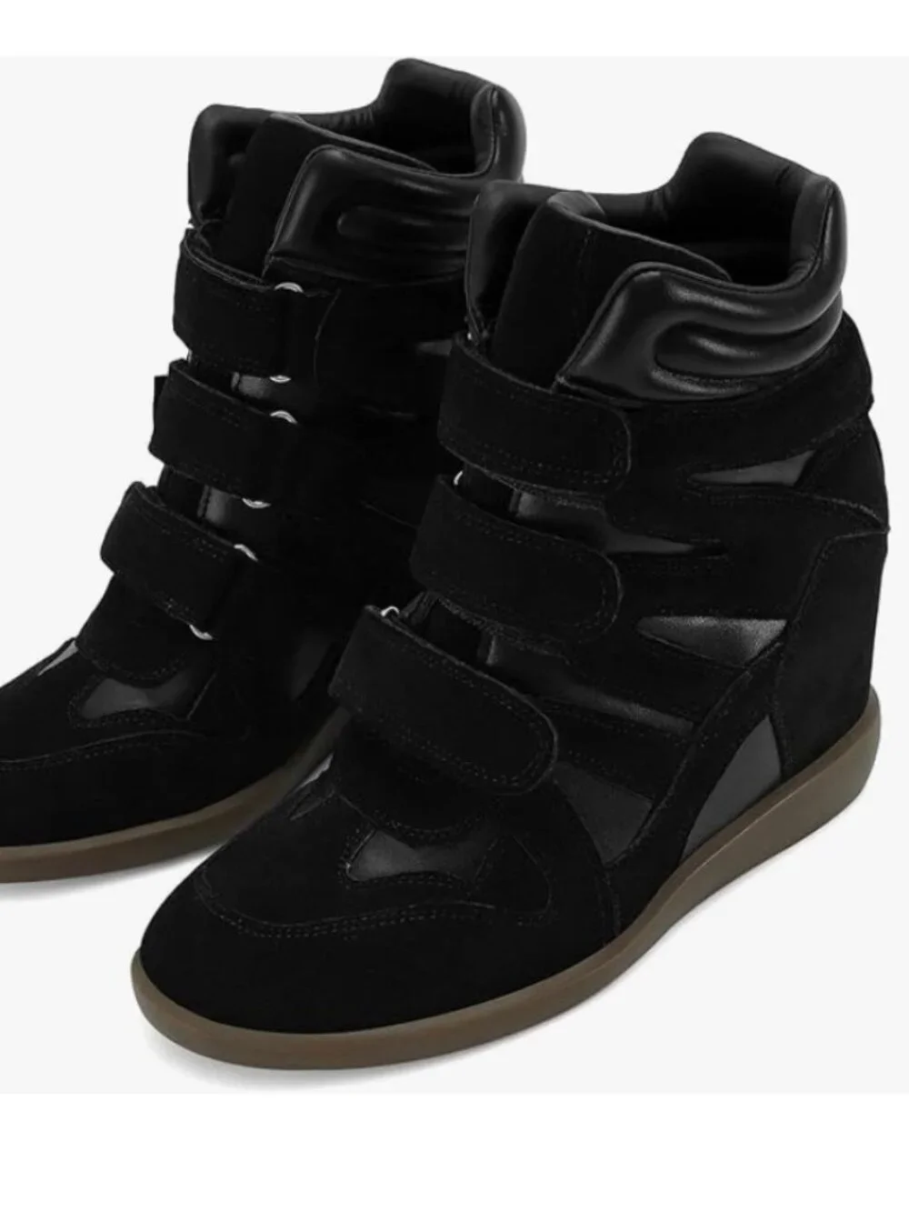 NWT Women's Black Wedge Sneakers Size 10 - Picture 2 of 6
